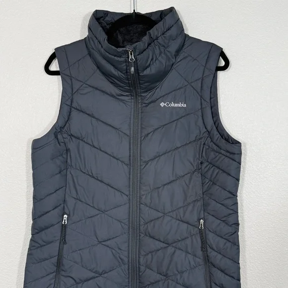 Columbia long quilted Vest Omni heat size large black Heavenly II Long Vest - Picture 4 of 14
